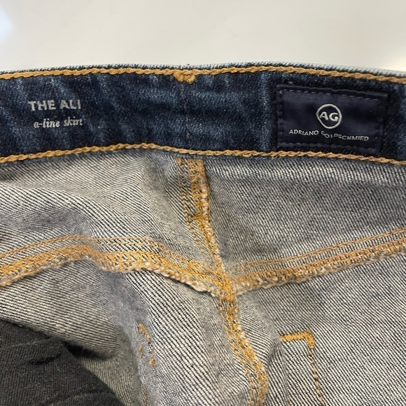 AG Adriano Goldschmied Skirt Denim 27 A Line Jean Dark Y2K Blue - Picture 10 of 14